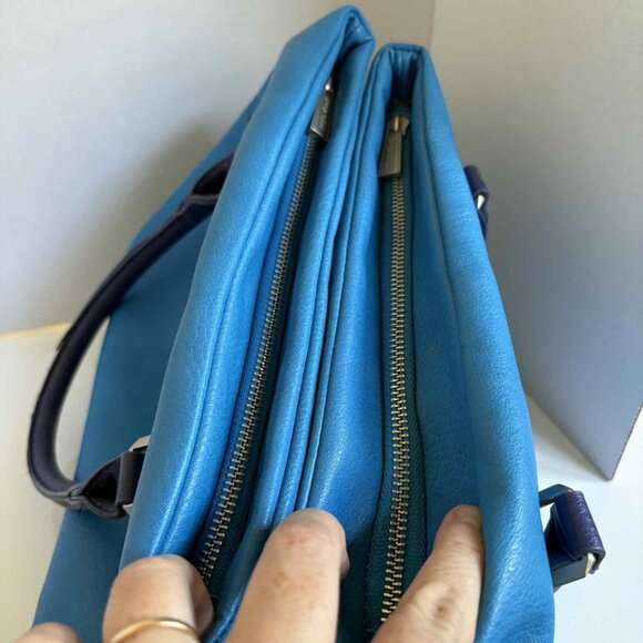 Pixie Mood Vegan Leather Handbag Teal and Dark Blue - Picture 6 of 16